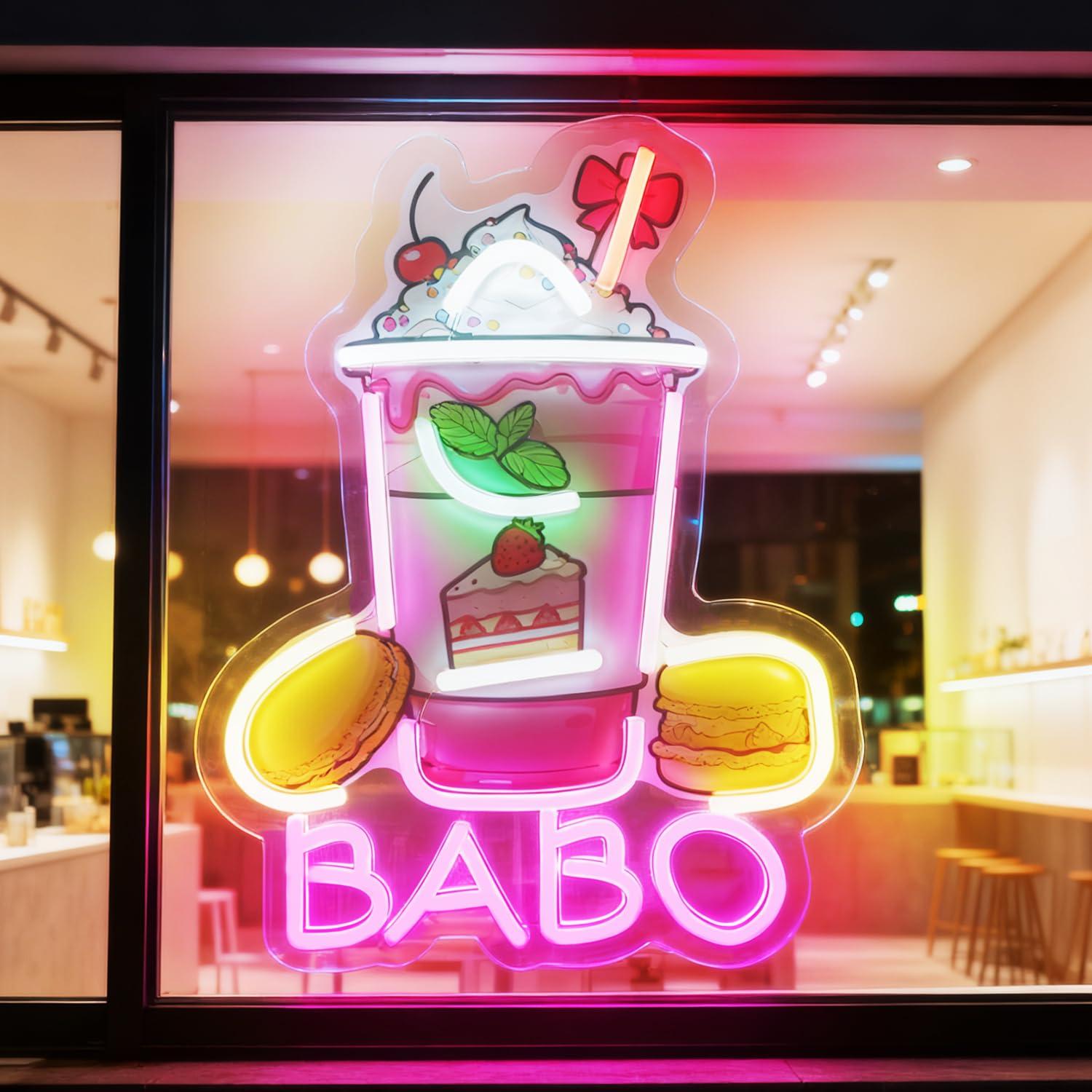 Coffee Tea Neon Sign - Boba Neon Lichtreclame Bubbelthee Reclameborden voor