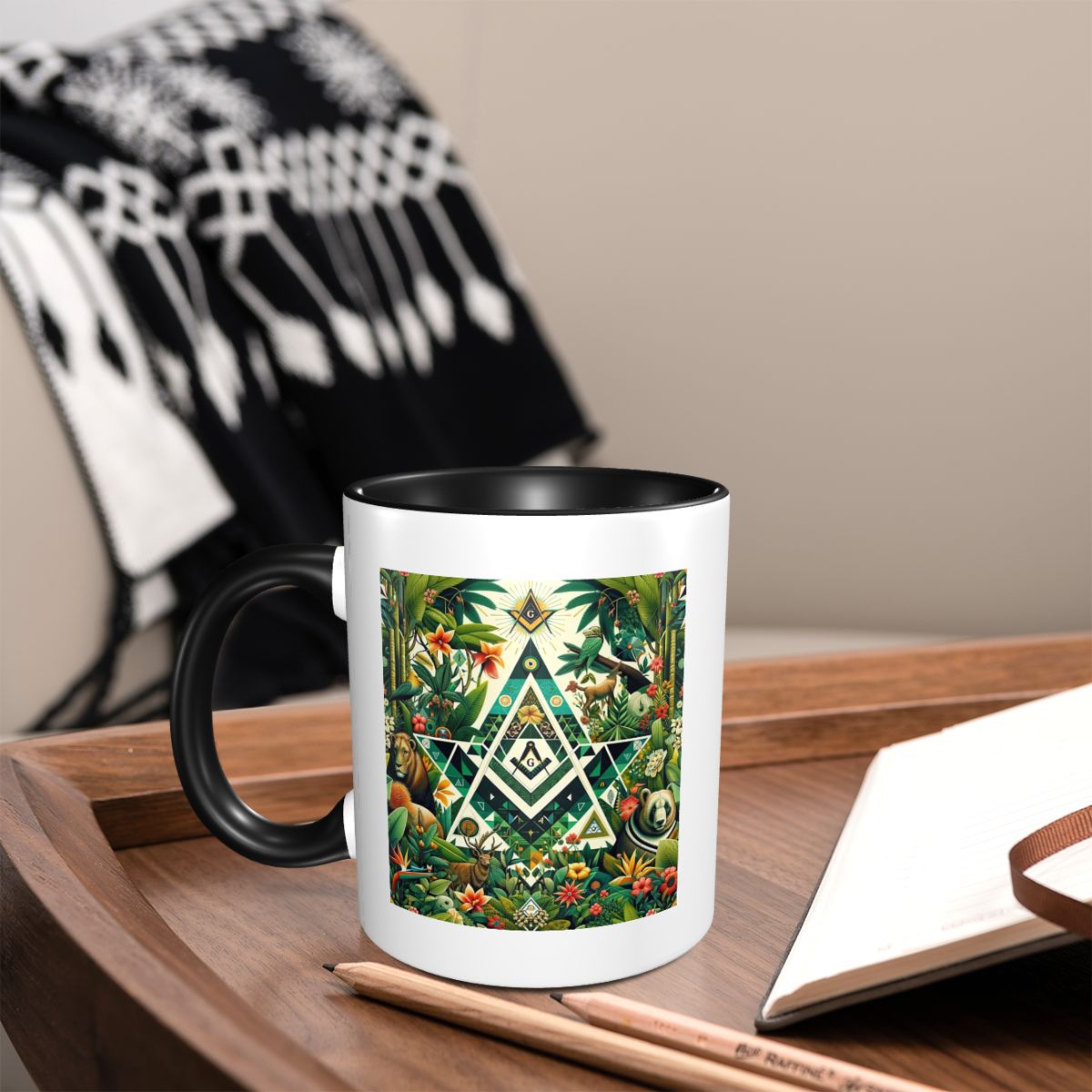 Tea And Coffee Fusion - Geometrische Jungle Vrijmetselaars Vrijmetselaars Natuurlijke Wereld