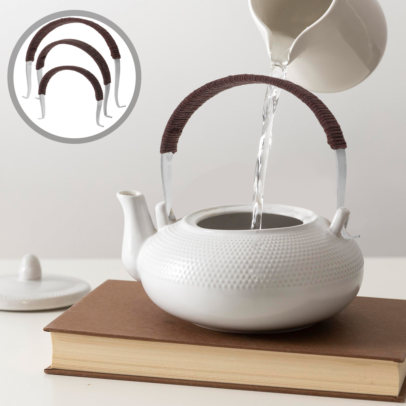 Coffee Tea Replacement - 3 stuks roestvrijstalen theepothandvat warmte-isolatie geweven