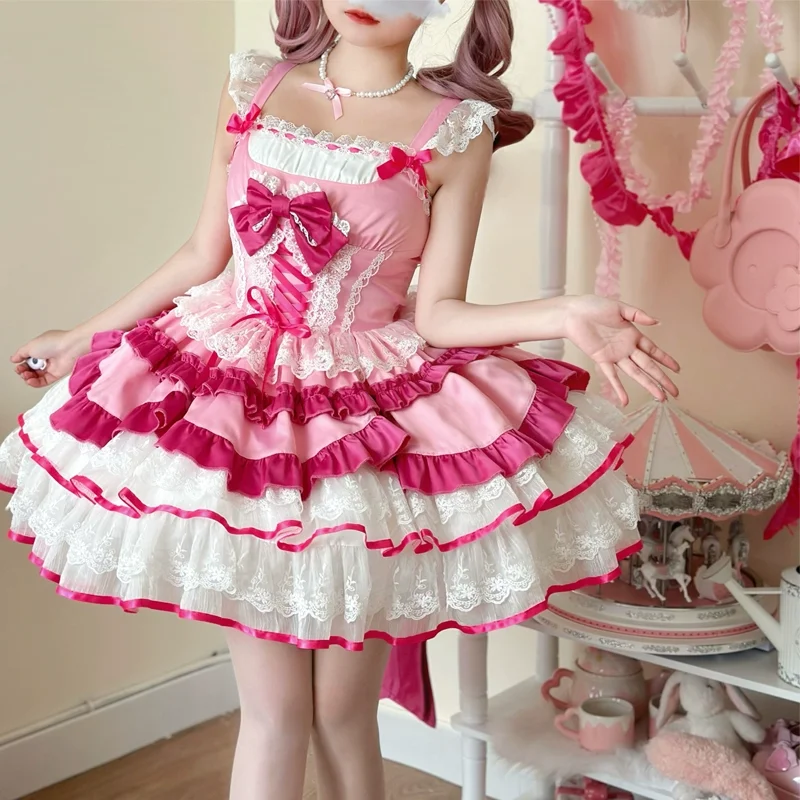 Coffee Tea Weight Loss - Roze Sweet Lolita JSK Jurk Kawaii