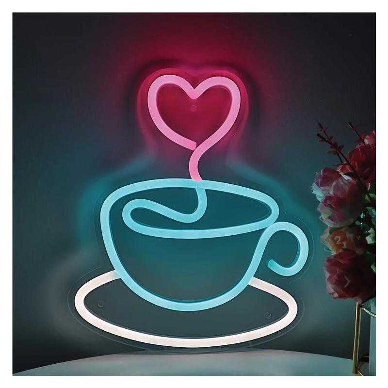Coffee Tea Neon Sign - Love Coffee Cup Neon Sign, USB-aangedreven