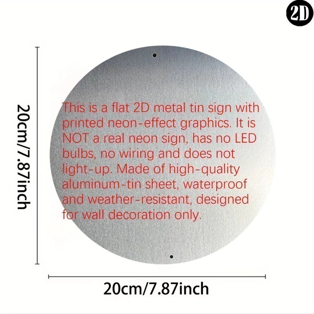 Ronde metalen blikken bord met - Coffee Tea Neon Sign recensie en prijs