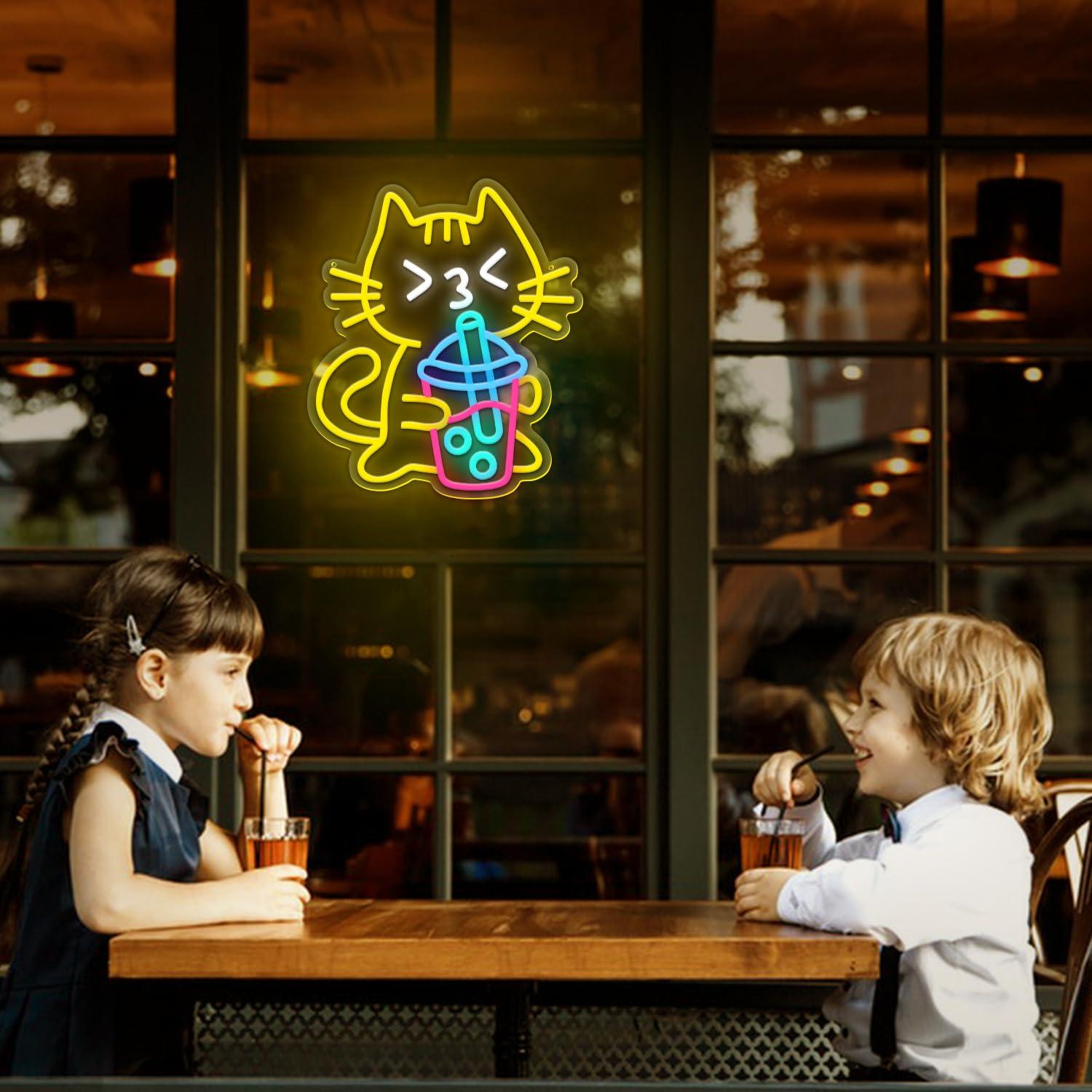 Katten Boba Thee Neonbord Scha - Coffee Tea Neon Sign recensie en prijs