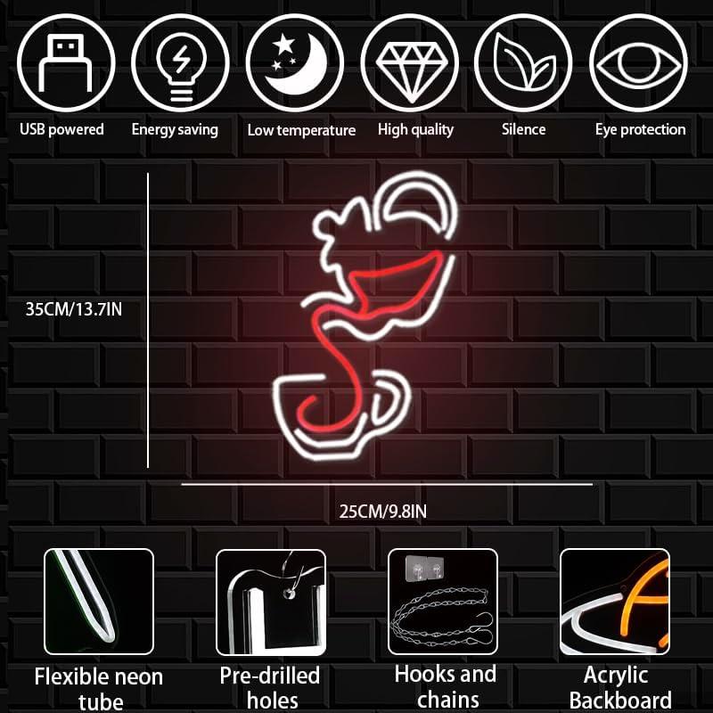 Thee-gietende Neonlamp USB Dim - Coffee Tea Neon Sign recensie en prijs