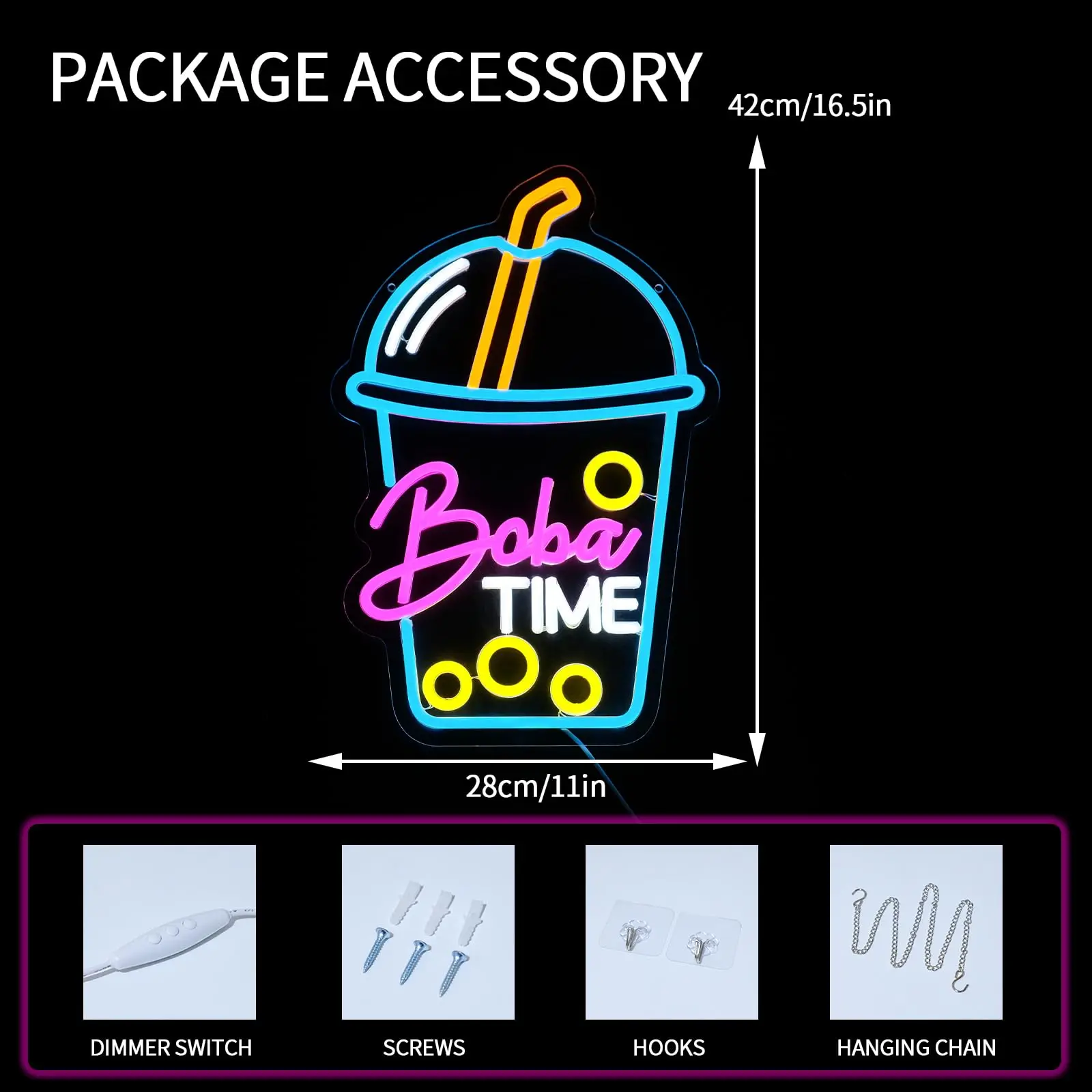 Boba Time Neon Sign voor Wall  - Coffee Tea Neon Sign recensie en prijs