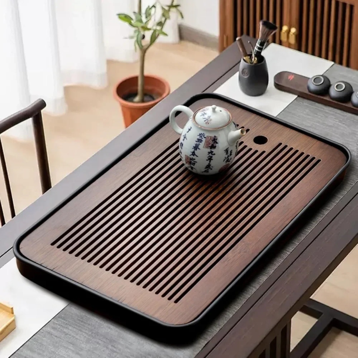 Draagbare afneembare bamboe th - Bamboo Tea Tray recensie en prijs