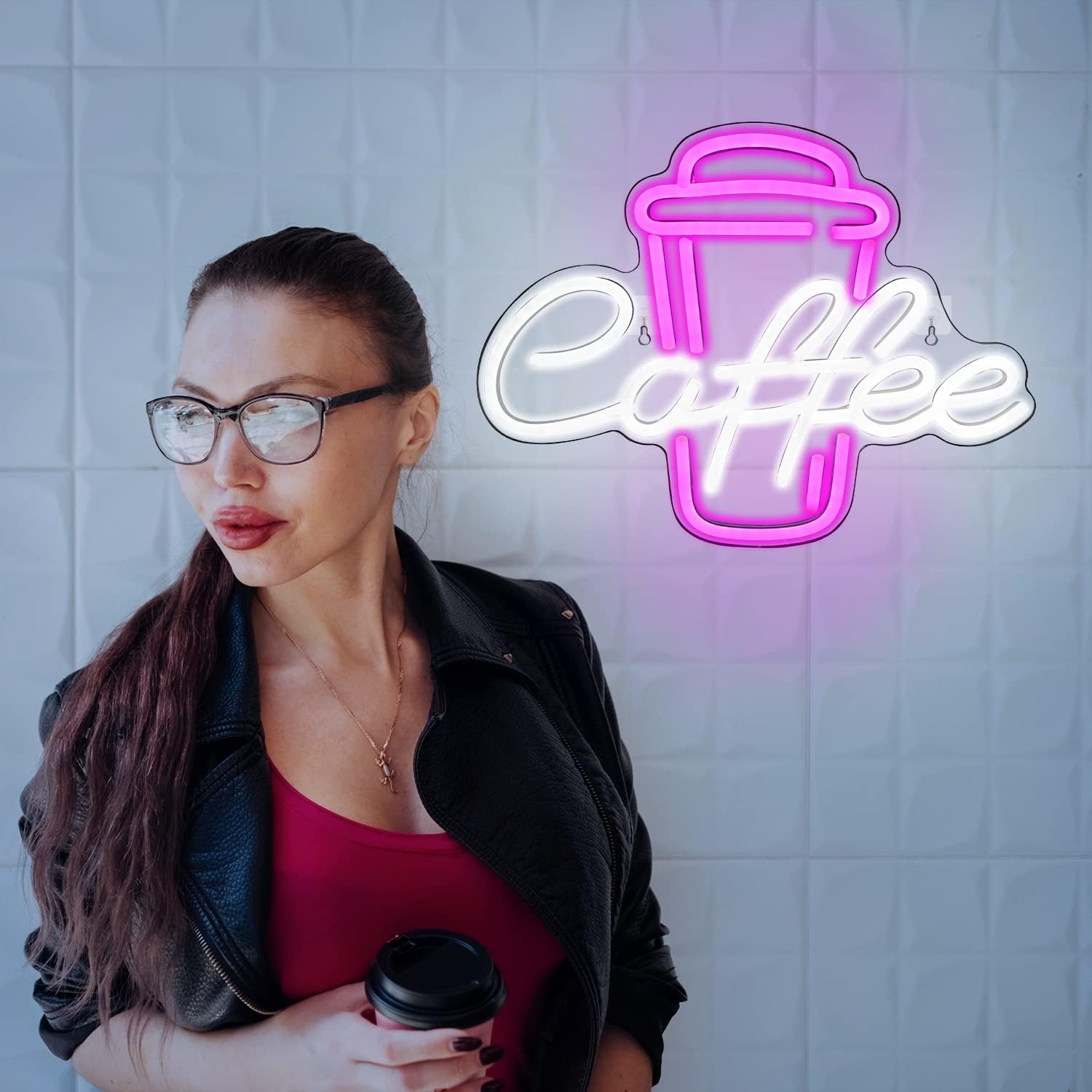 Koffiekopje Roze Wit Neon Lich - Coffee Tea Neon Sign recensie en prijs