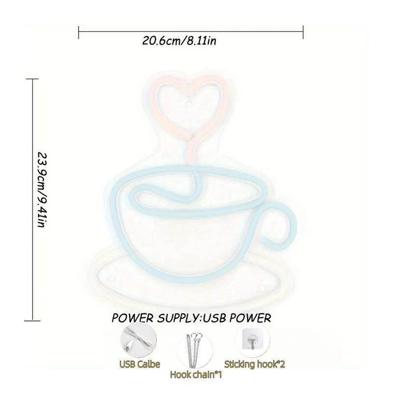 Love Coffee Cup Neon Sign, USB - Coffee Tea Neon Sign recensie en prijs